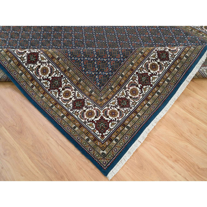 Tapis bleu en laine noué à la main de 8 000 pi x 8 pi 8 000 pi 4 po 88C7E206A8F94B7FA3403ED3985EDD6D