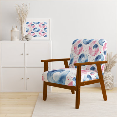 Chaise d'appoint Symbole pour les filles - Fauteuil Yin Yang rouge pastel
