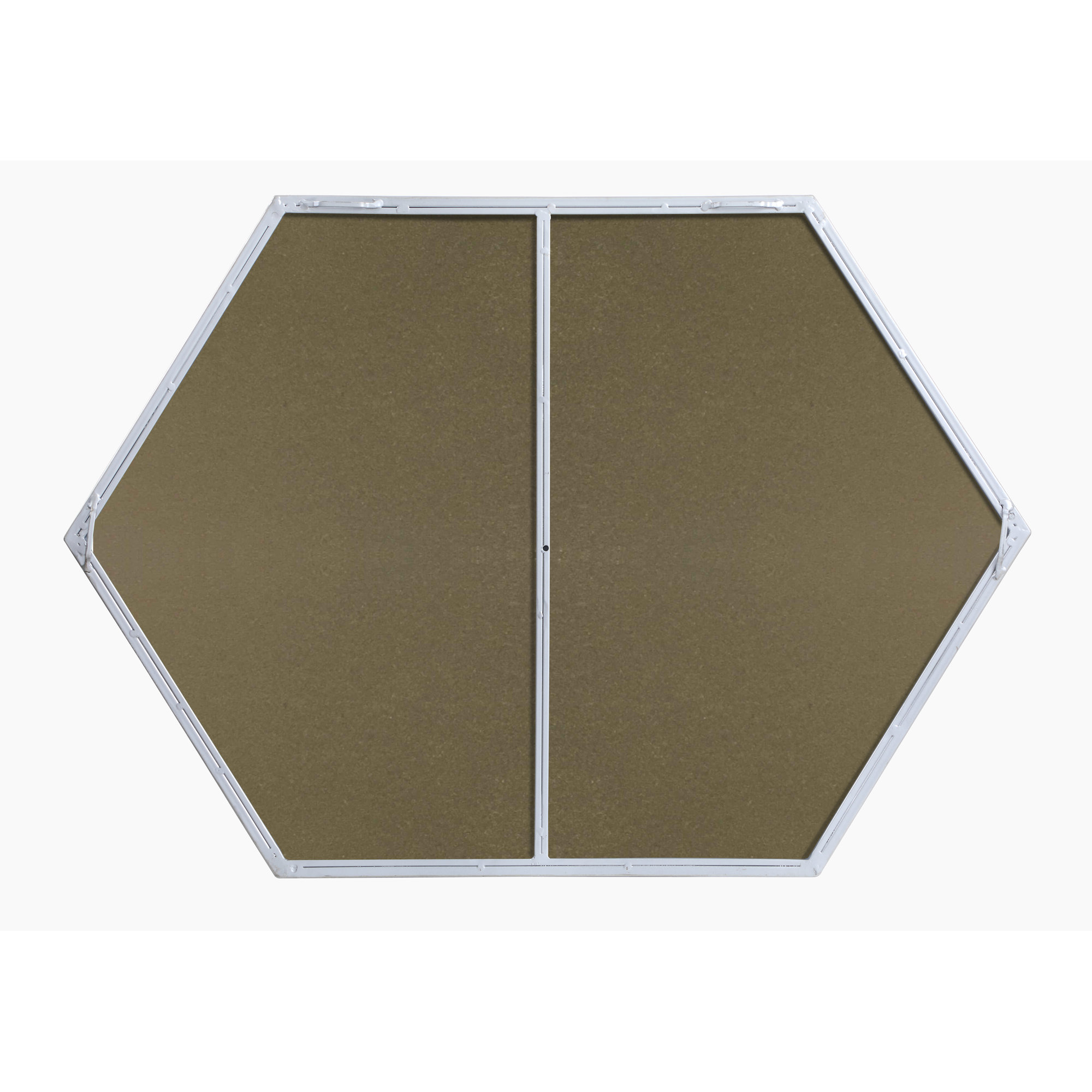 Sabine Metal Hexagon Wall Mirror, Silver, 34" H x 24" W