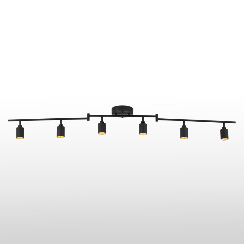 62.2'' 6 -Light Swing Arm Track Track Kit with Dimmable and Adjustable Head, Sand Black