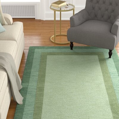 Keifer Oriental Handmade Tufted Wool Green Area Rug -  Alcott HillÂ®, 88EA0E88E15641C7950DD32CBA5AF746