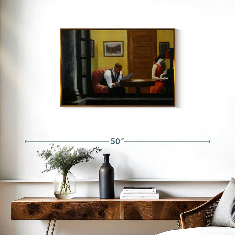 Chambre à New York, 31 po x 21 po, Cadre flottant doré