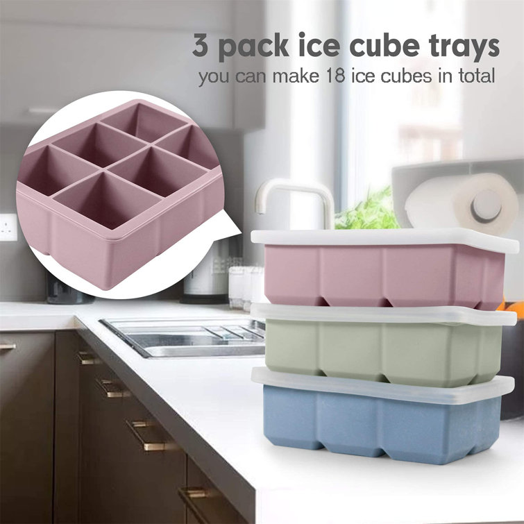 Large Ice Cube Molds-silicone Tray Makes 8, 2x2 Big Cubes-bpa