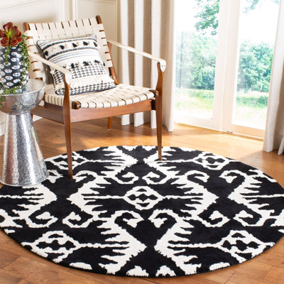 Tapis géométrique en laine touffeté à la main Kouerga bHand