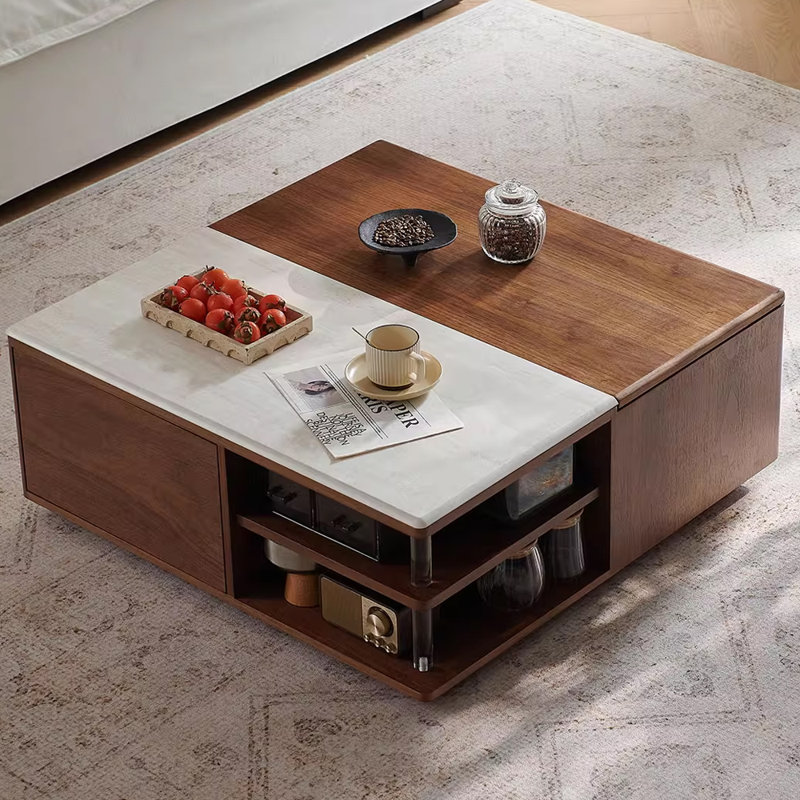 Table basse en travertin massif