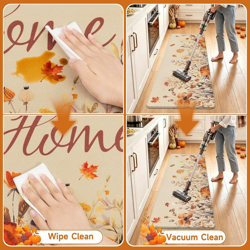 Ensemble de 2 tapis de sol anti-fatigue, Automne floral