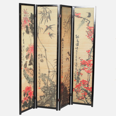 172.1Cm W x 175.3Cm H 4 - Panel Solid Wood Room Divider