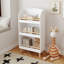 Bibliothèque pour enfants, bibliothèque à 3 niveaux, organisateur de livres, armoire de rangement pour jouets, blanc