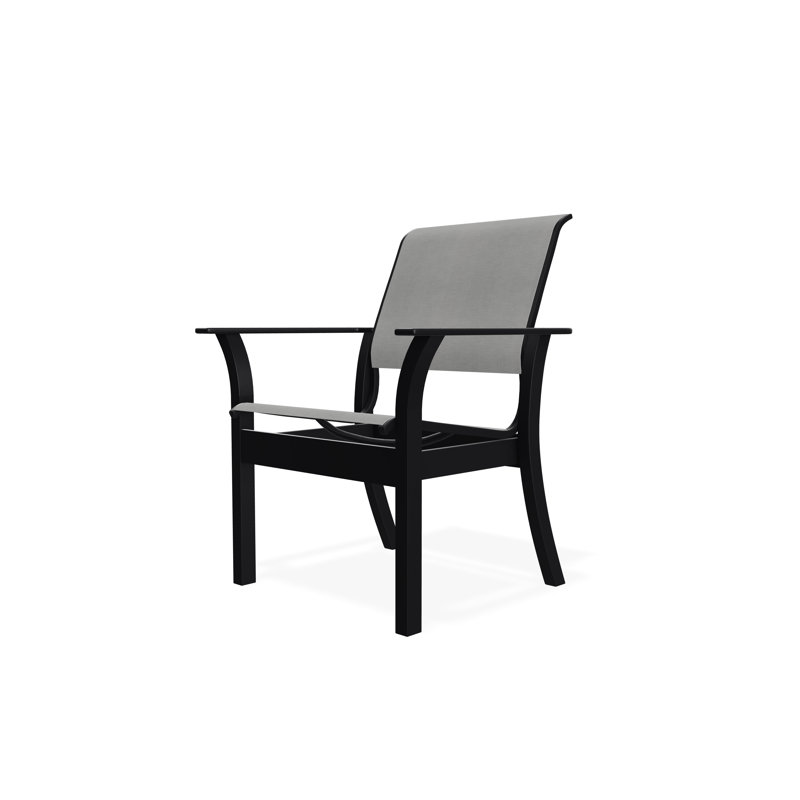 Leeward Outdoor Dining Chair, Alloy Sunbrella®, Black
