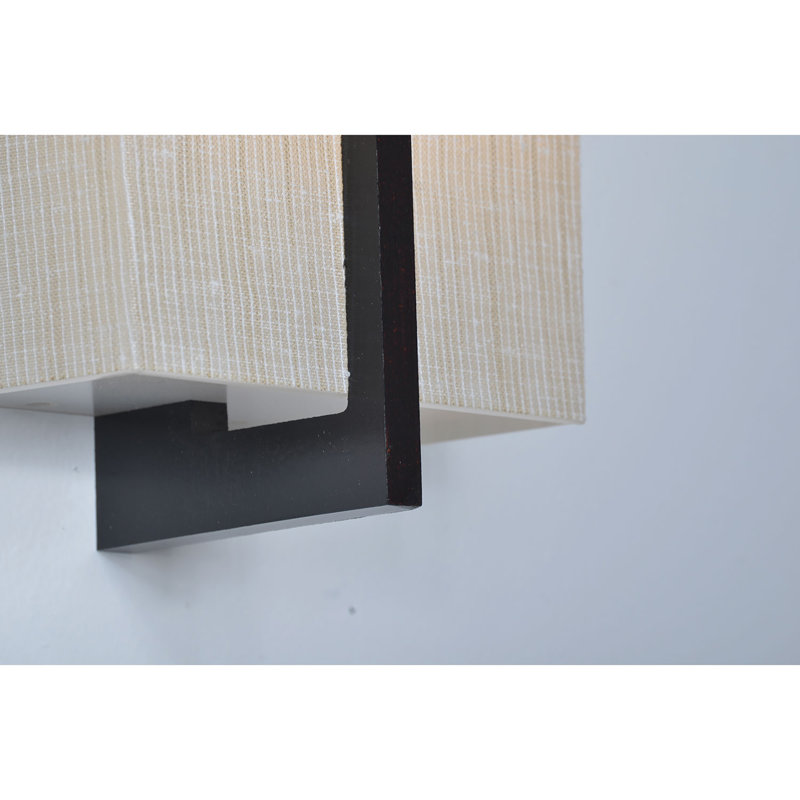 Plafonnier encastré 1 lumière DEL Leeroy, Espresso, Jute