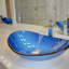Blue Foiled Glass Oval Vessel Bathroom Sink