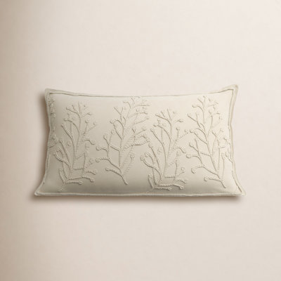 Hollin 26" x 14" Embroidered Throw Pillow