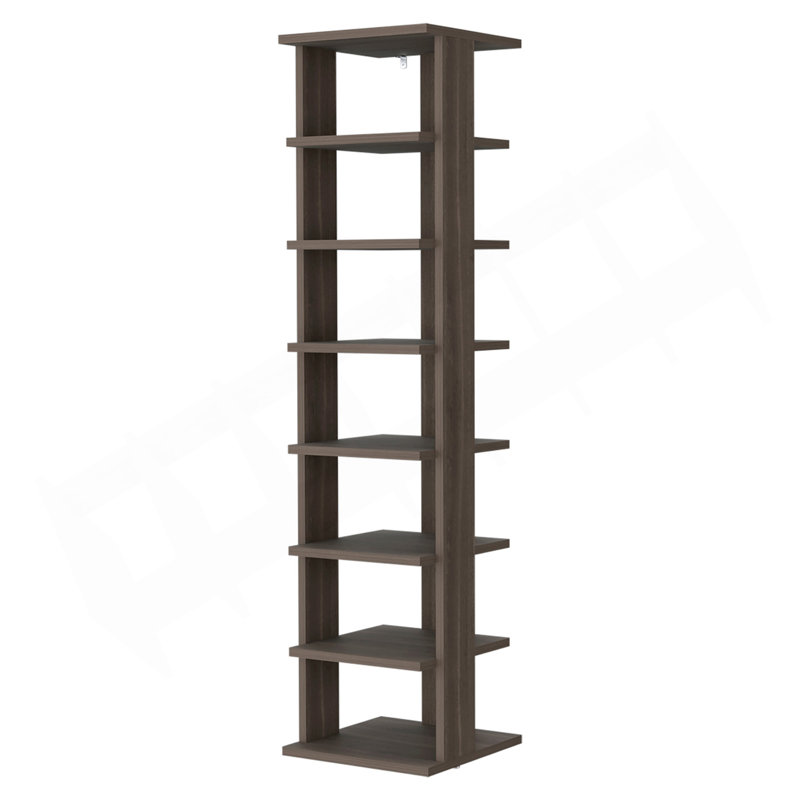 Grey Walnut 7-Tier Tall Vertical Shoe Rack, Walnut