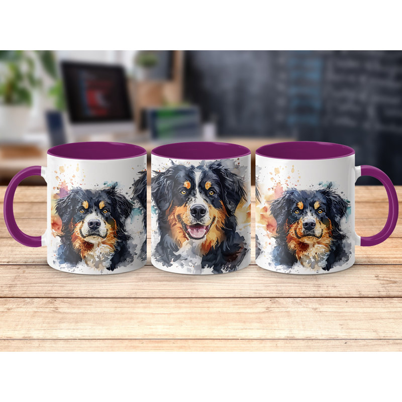 Ceramic Coffee Mug, Purple, 3
