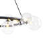Lustre 15 lumières à globe moderne, îlot de cuisine rond 33 po avec abat-jour en verre transparent décalé, structure en métal noir mat, hauteur réglable de 23,6 po à 90,6 po, homologué UL pour la salle à manger