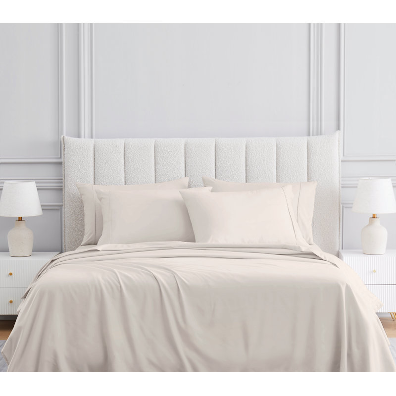 Organic Cotton 100% Cotton Sheet Set, Full Sheet Set with 2 Pillowcases, Beige