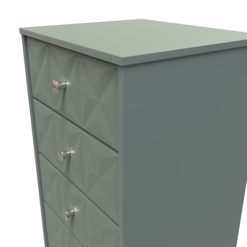 Fully Assembled Hermila 5 - Drawer Chest of Drawers, Reed Green