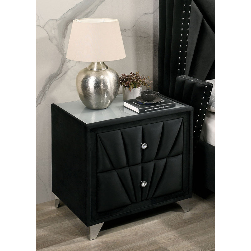 Table de chevet, noir, Noir