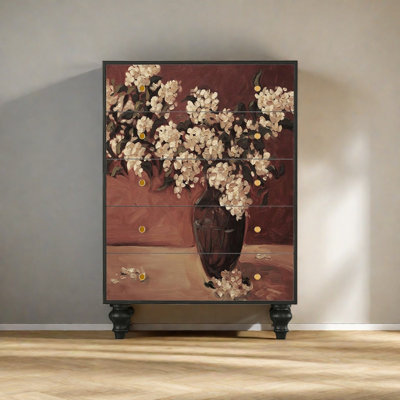 Commode à tiroirs en bois massif Vintage
