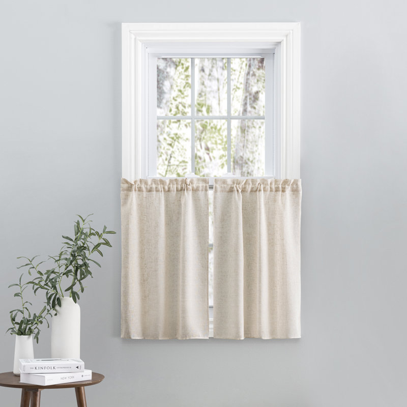 Paire de rideaux de qualité supérieure avec passe-tringle Matanah, l 52 po x L 36 po, Naturel