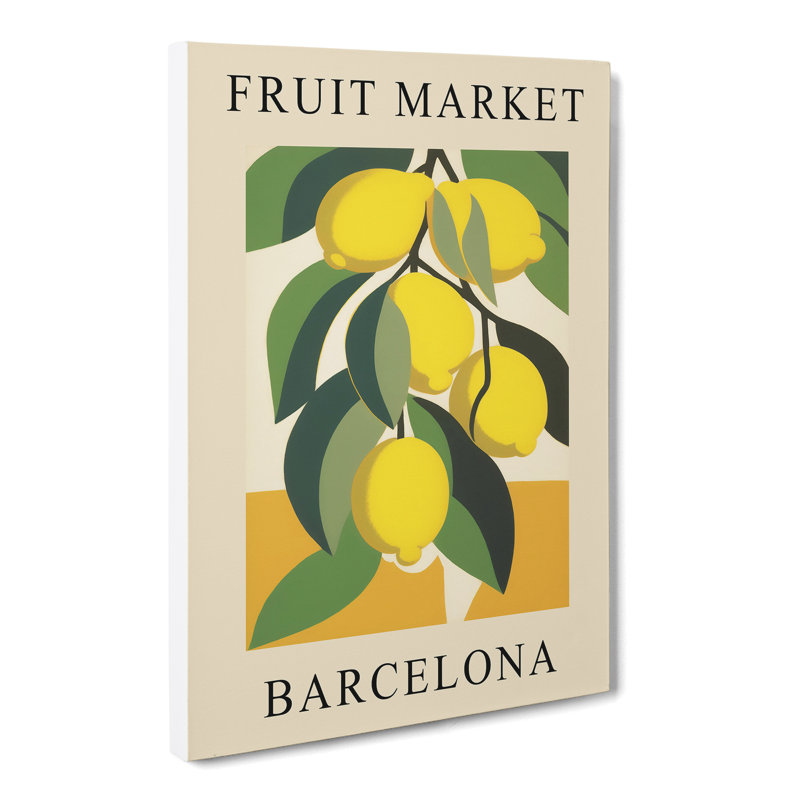 XMKTMKT-383 Lemon Barcelona Fruit Market - Wrapped Canvas Print, 91cm H x 60cm W x 3cm D