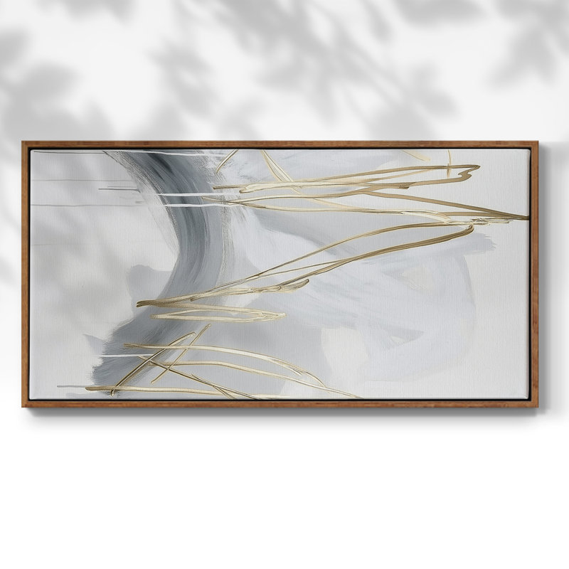 Série abstraite - DCCXLVI - Toile tendue avec châssis encadré - Prêt à être accroché, H 21 po x l 41 po, Noyer