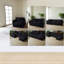 Ensemble de canapés spacieux en chenille moderne, noir, pour le salon et le bureau