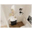 Meuble-lavabo autoportant de 23 po avec lavabo intégré et support de rangement assorti, finition châtaignier noir ou blanc brillant, fabrication en contreplaqué