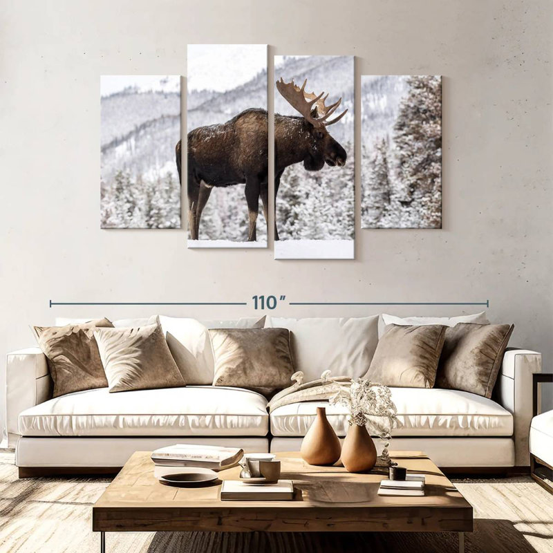 Snowy Moose, 54" H x 84" W