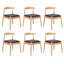 Ensemble de 2 chaises de salle à manger de style Mid-Century avec structure en chêne massif et siège tissé à la main Weave-395794313