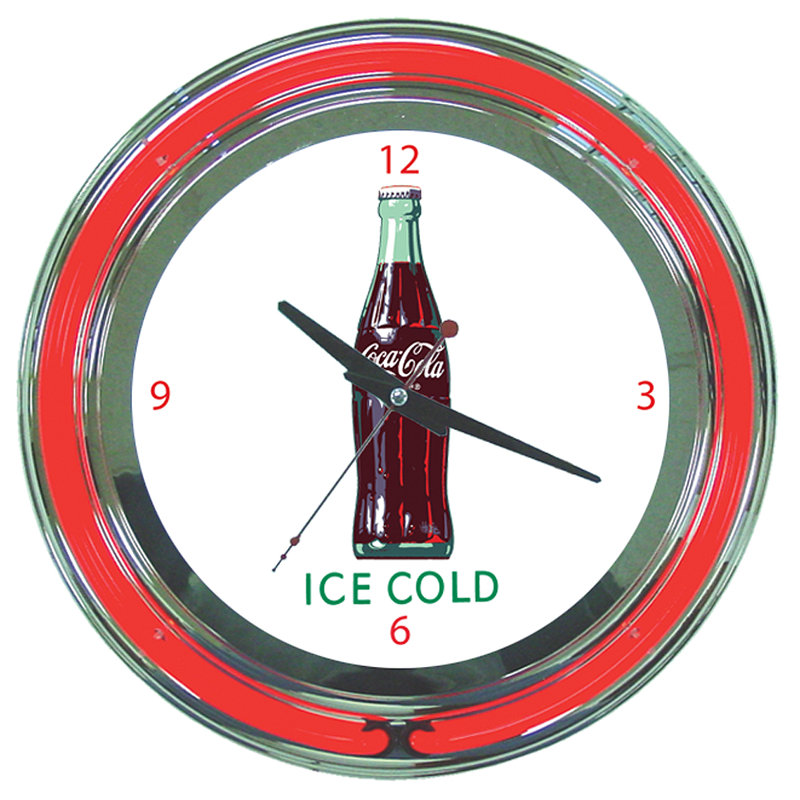 Horloge murale à froid à glace 14 po coca cola