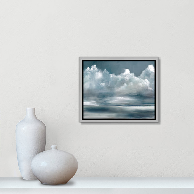 «Moody Seas» par Ruane Manning, Argent argent, H 9,5 po x l 11,5 po