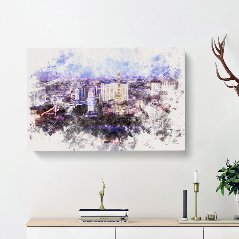 The Las Vegas Strip & Skyline In Nevada - Wrapped Canvas, 35cm H x 50cm W x 3cm D
