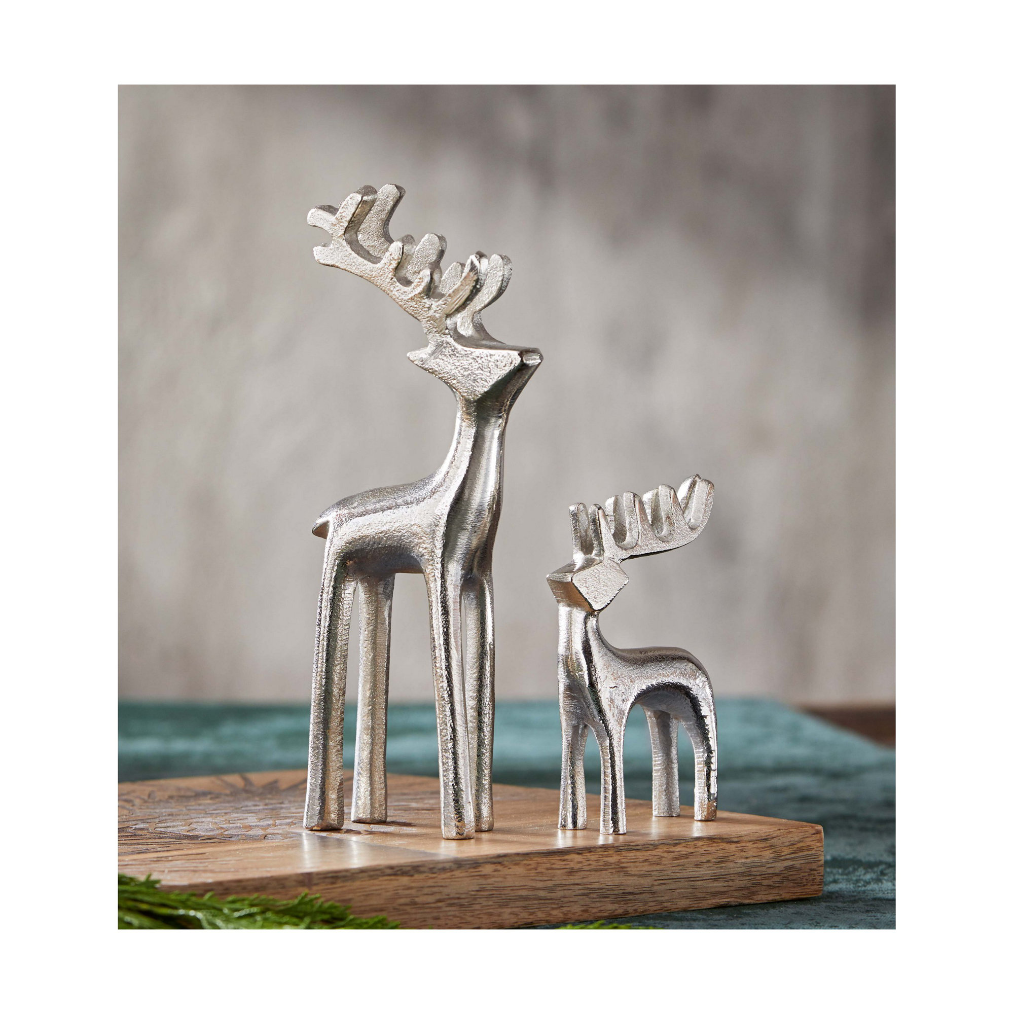 Reindeer Silhouette Figurine Large, Silver