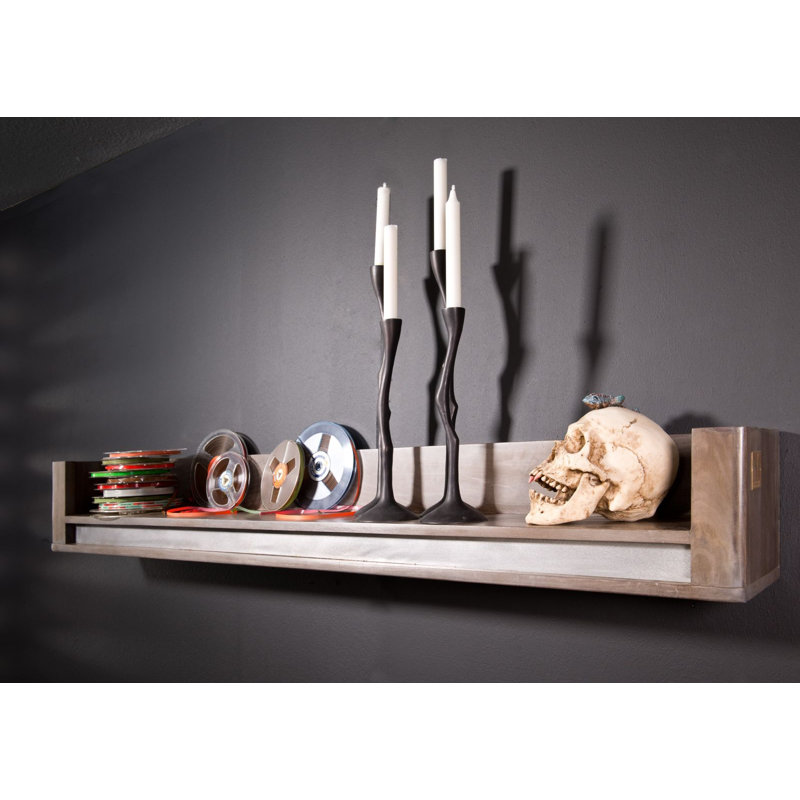 Sydney Sheesham Solid Wood Accent Shelf, Smoked oak, 20cm H x 150cm W x 22cm D