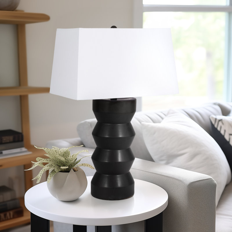 Brayden Studio® Elegance - Lampe de table totem 28 po en noir