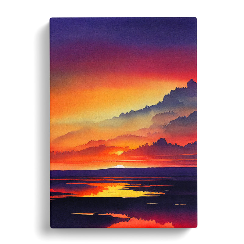 Sunset Over Mountains No.6 - Wrapped Canvas, 50cm H x 35cm W x 3cm D