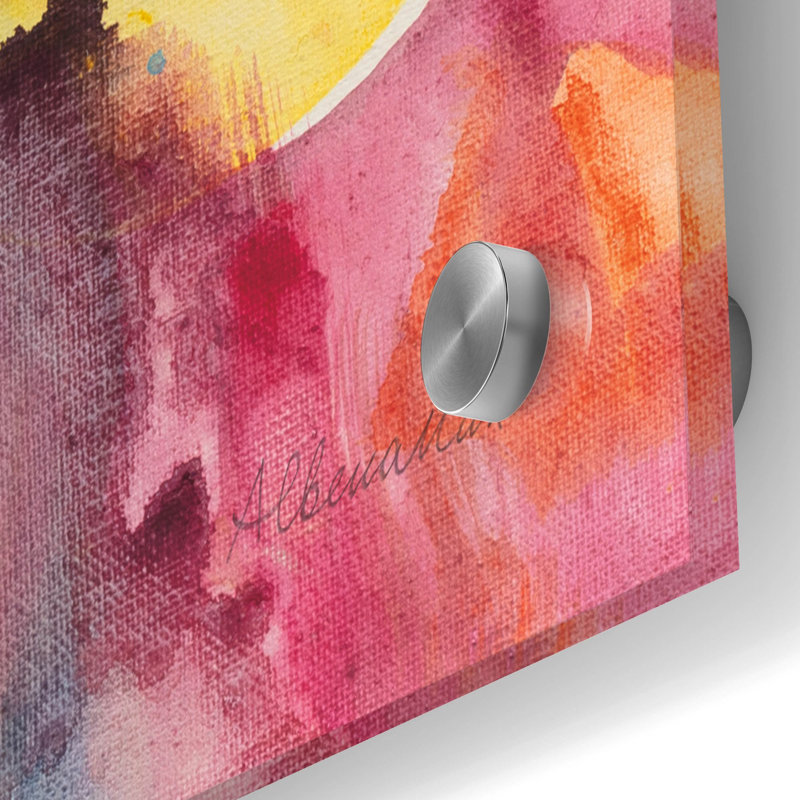 «Bright Flowers 4» par Albena Hristova, art mural en verre acrylique, H 36 po x l 36 po x P 0,2 po