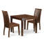 Ensemble de table de salle à manger 3 pièces moderne comprenant une table carrée en bois et 2 chaises de salle à manger, acajou-1883504724-1984499706-1984499705