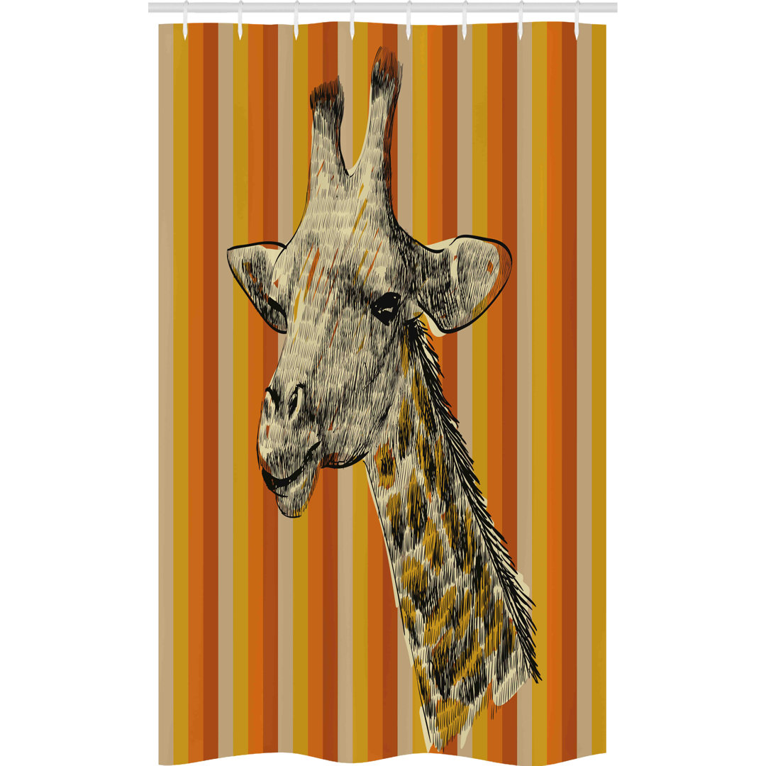 Schmaler Duschvorhang, Hipster Tier, Giraffe, Mehrfarbig