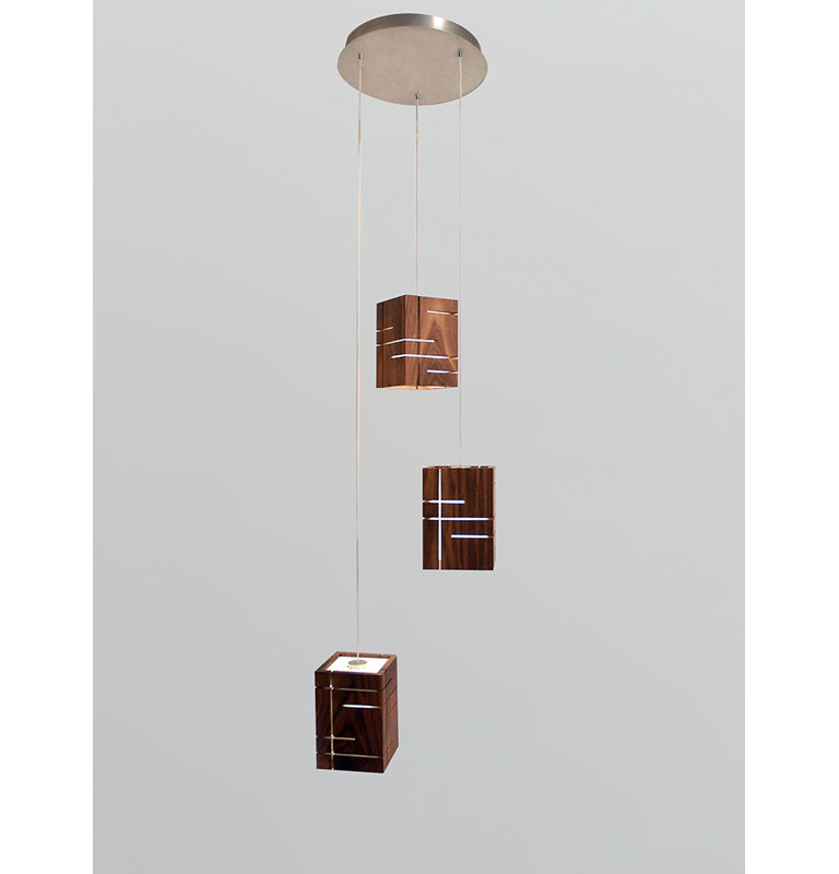 Claudo 1 - Light Single Pendant, Dark Stained Walnut, 3500K