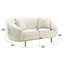 Sofa deux places en velours ivoire avec structure en bois et métal