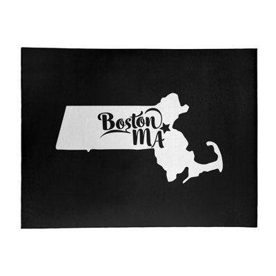 Tapis de l’aire noire boston massachusetts poly chenille