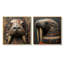 Morse inuit en tons de brun I - art mural morse - art mural moderne sur toile 2 pièces-1888537860-1888537863-1888537865