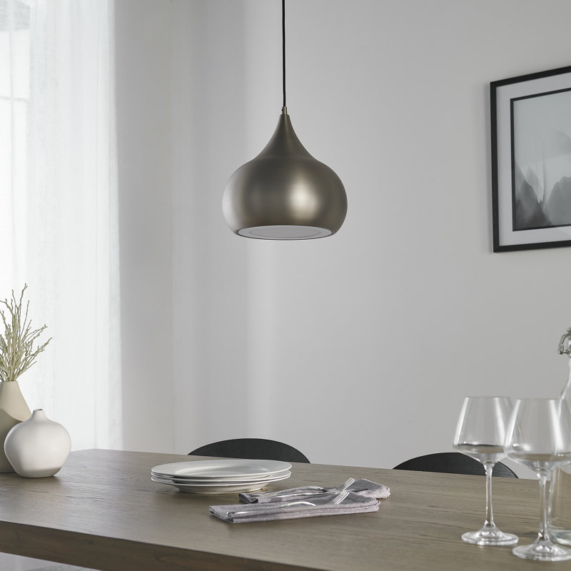 Tessier 1 - Light LED Teardrop Pendant, Matt Nickel Plated