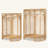 Set of 2 PE Rattan Outdoor Side Table with Storage