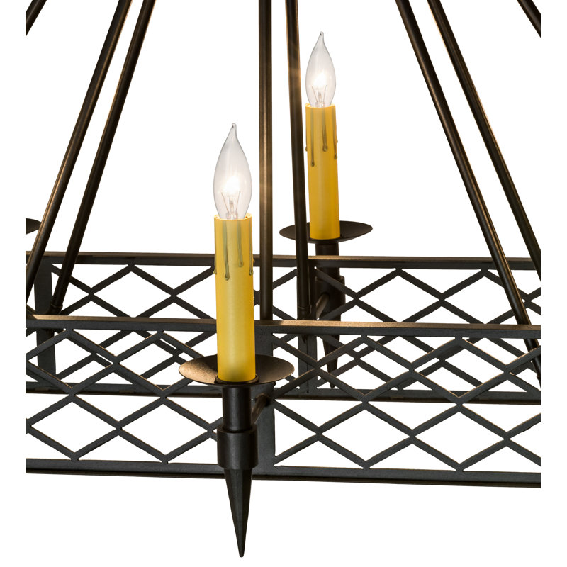 Lustre en roue de chariot à 8 lumières de style bougie
