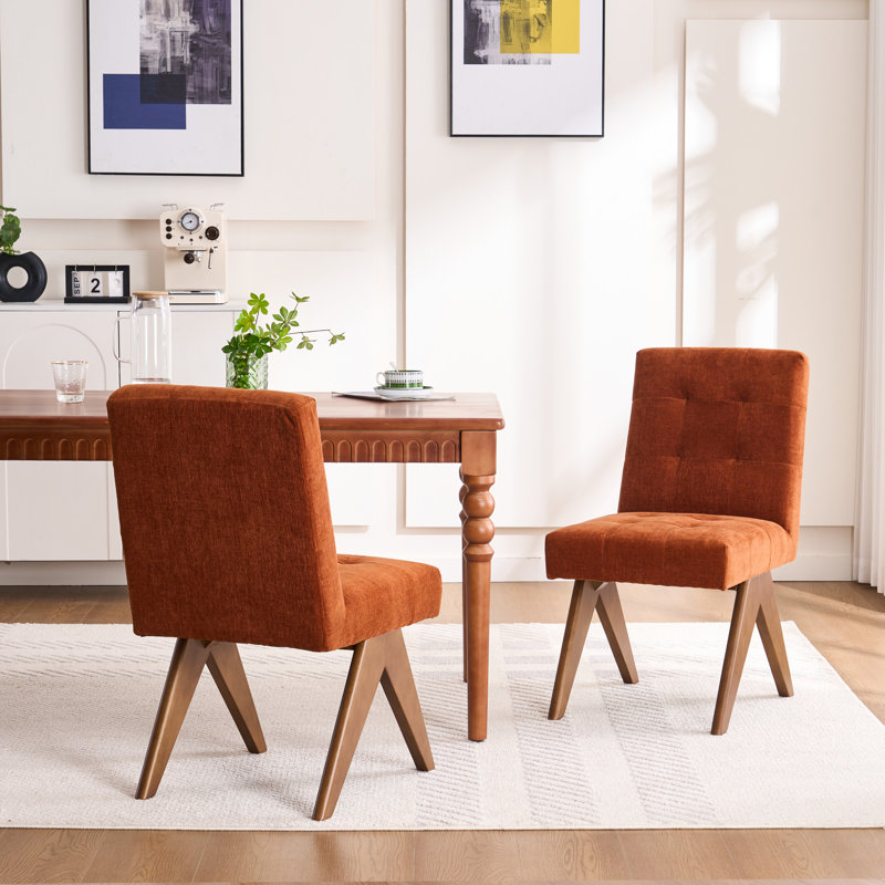 Chaise d'appoint rembourrée Nieck, Orange brûlé, 6
