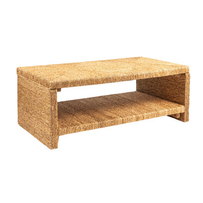 Seagrove Woven Water Hyacinth & Acacia Wood Coffee Table