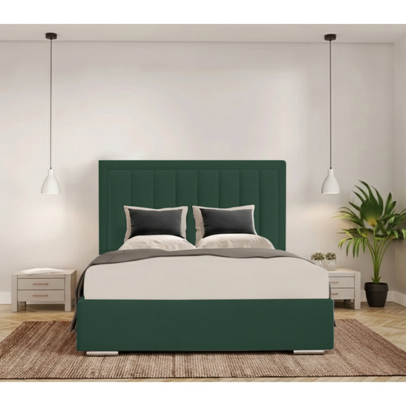 Cenka Upholstered Bed, Emerald, Single (3')